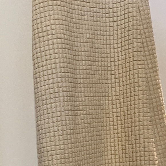 Cream Waffle/Knitted Tie Back Tassel Hem Tube Top & Wife Leg Pants Set | S | NWT - Picture 3 of 9